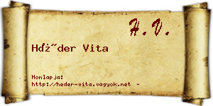 Héder Vita névjegykártya